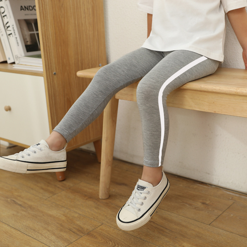 Primavera nuevas niñas polainas modal elástico transpirable estilo coreano de las mujeres pantalones recortados estilo occidental ropa de abrigo polainas