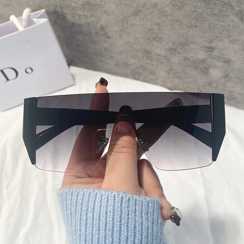 Gafas de Sol de marco de gran tamaño gafas de sol de una pieza europeas y americanas gafas de sol integradas gafas de moda gafas de visión gran angular