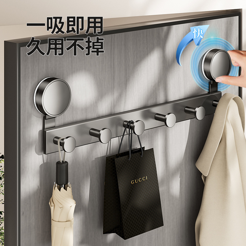 Suction Cup Door Rear Hook Punch-Free Adhesive Strong Load-Bearing Adhesive Hook Hanger Storage Wall Hanging Rack Hook