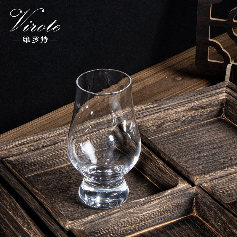 Taza de olor de vidrio de cristal Taza de vino de prueba Taza de degustación de whisky Taza de degustación de coñac de tulipán Logotipo