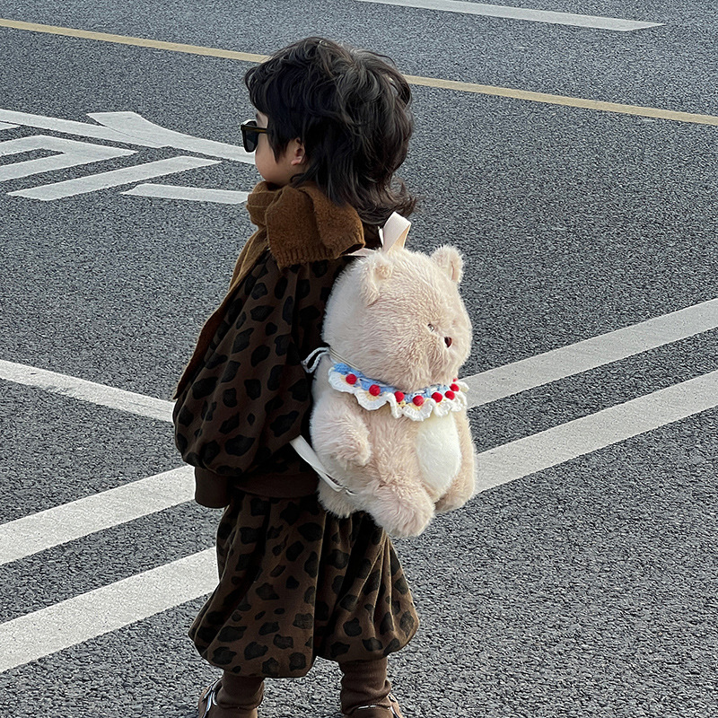 Bonito oso, mochila para niños y niñas, muñeca, conejo bebé, mochila pequeña, 2024 nuevo bolso de peluche para niños