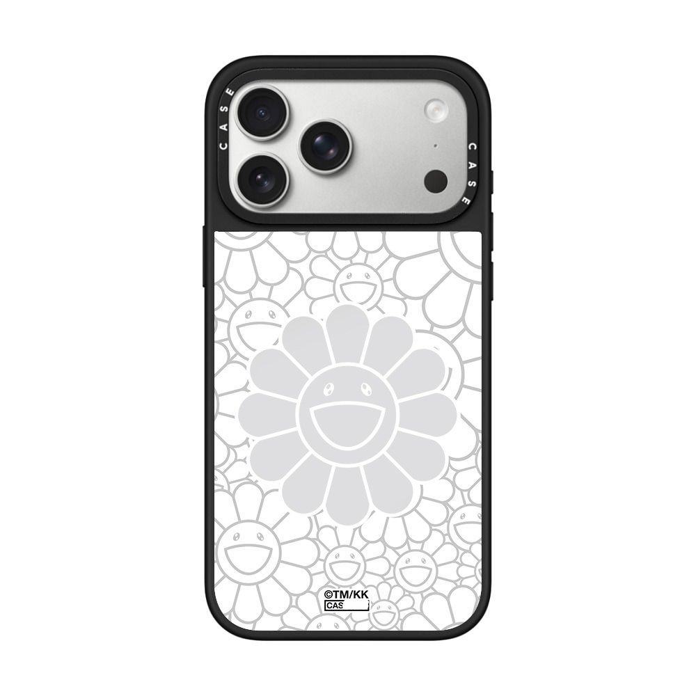 White sunflower black frame mirror