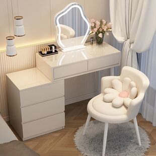 Cream Style New Dressing Table Modern Simple Storage Cabinet Bedside Table Dressing Table Integrated Desk Telescopic Cosmetic Table