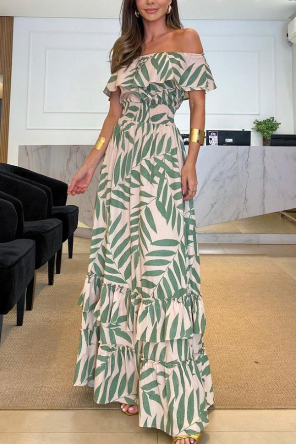 Mid Waist Waist Line Holiday, Street Occasion Boat Neck Neckline Wholesale Women'S Casual Elegant Printing Printing Holiday Street Boat Neck Sleeveless Regular Dress