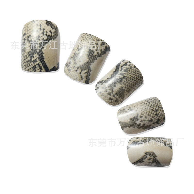 Adult 24-Piece Short Square Nails, Gradient Snake Pattern Wearable Nails, Export Nail Producer Adult 24-Piece Short Square Nails, Gradient Snake Pattern Wearable Nails, Export Nail Producer