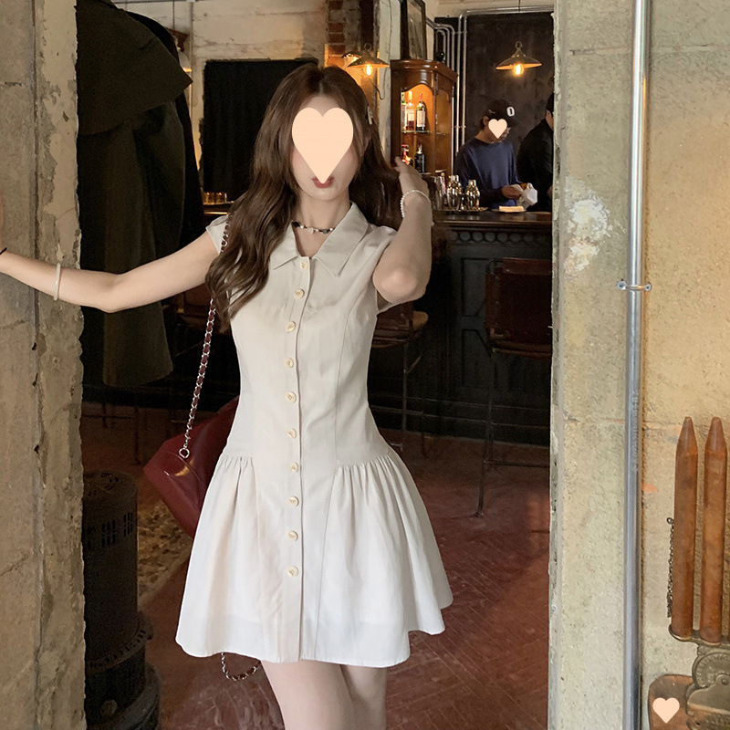 New Korean Style Student Polo Collar dress American Style Hot Girl Slim-Fit Slimming Skirt Women's Summer Sleeveless Shirt Skirt New Korean Style Student Polo Collar dress American Style Hot Girl Slim-Fit Slimming Skirt Women's Summer Sleeveless Shirt Skirt