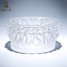 古法琉璃美女果盘客厅茶几家用高级感家居装饰品摆件乔迁之喜高档