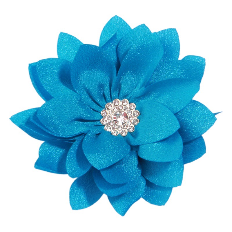 Europe and the United States hot new flower satin chiffon with rhinestone fabric flower diy headdress clothing shoes and hats accessories
