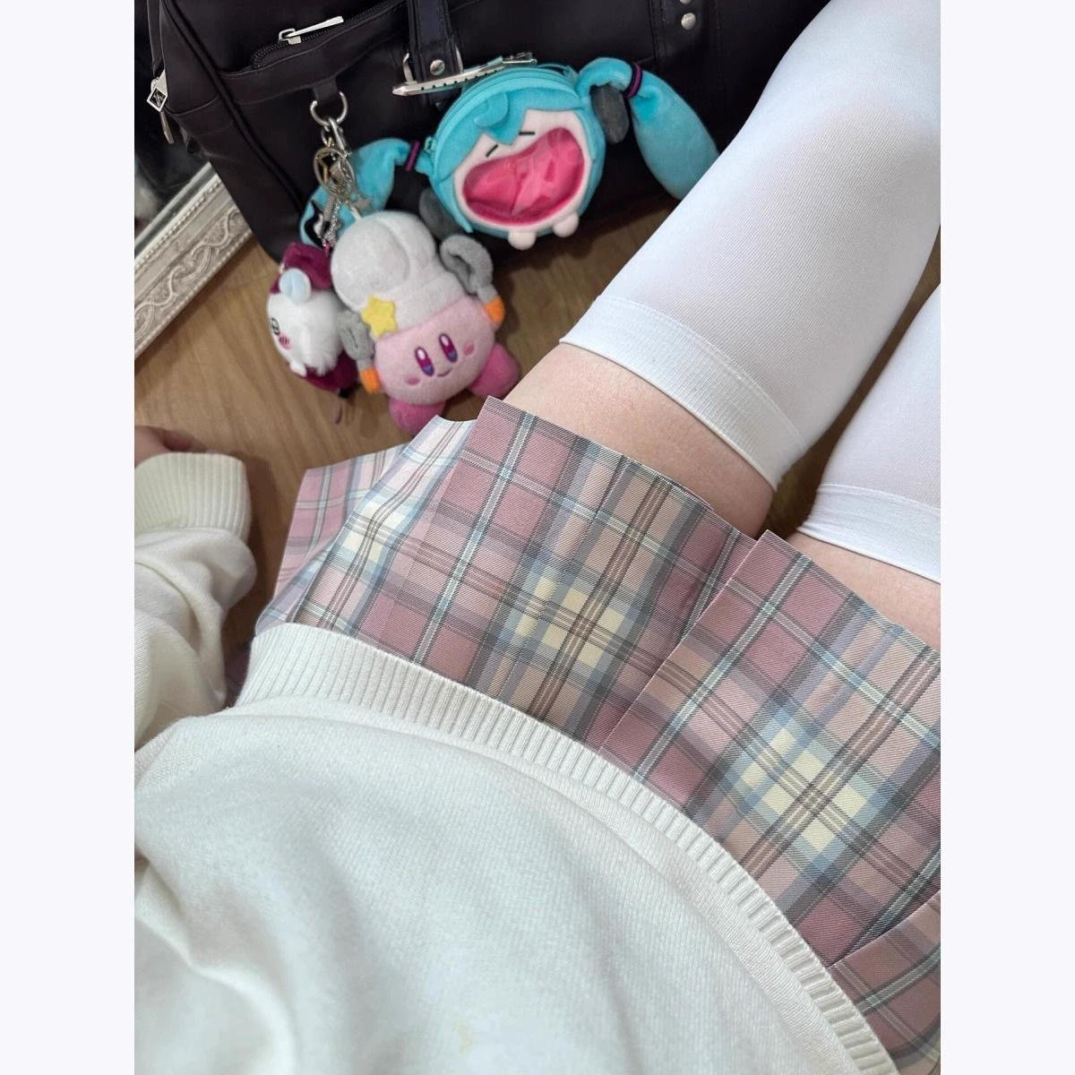 Плиссированная юбка (Sakura Nai Harushi) 39 см, клетка, короткая JK, бант опционально, XS–XXL
