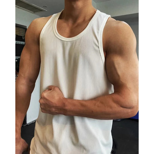 American Sports Slim Fit, High Elasticity and Large Fitness, Breathable, Sweat-Absorbent and Quick-Drying, Anti-Wrinkle Pit Vest, Sleeveless T-Shirt
