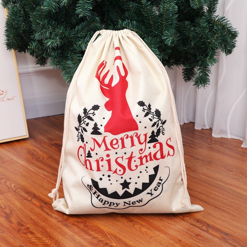 新しいクリスマスの大きいサイズのデジタル印刷の綿布の麻布の紐引きのポケットのサンタクロースの大容量のプレゼントの収納袋|undefined