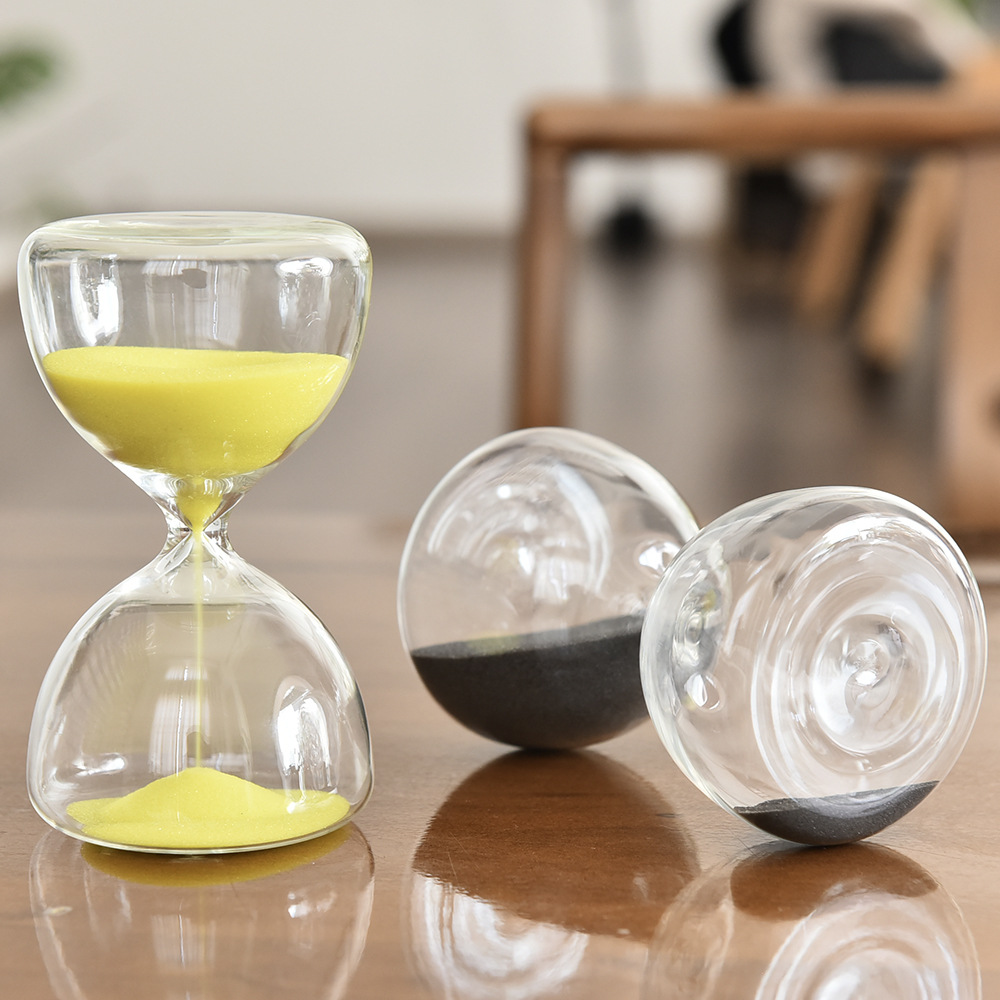 5 minutos de vidrio reloj de arena temporizador redondo pequeño reloj de arena regalo creativo para el hogar reloj de arena decoración fábrica al por mayor