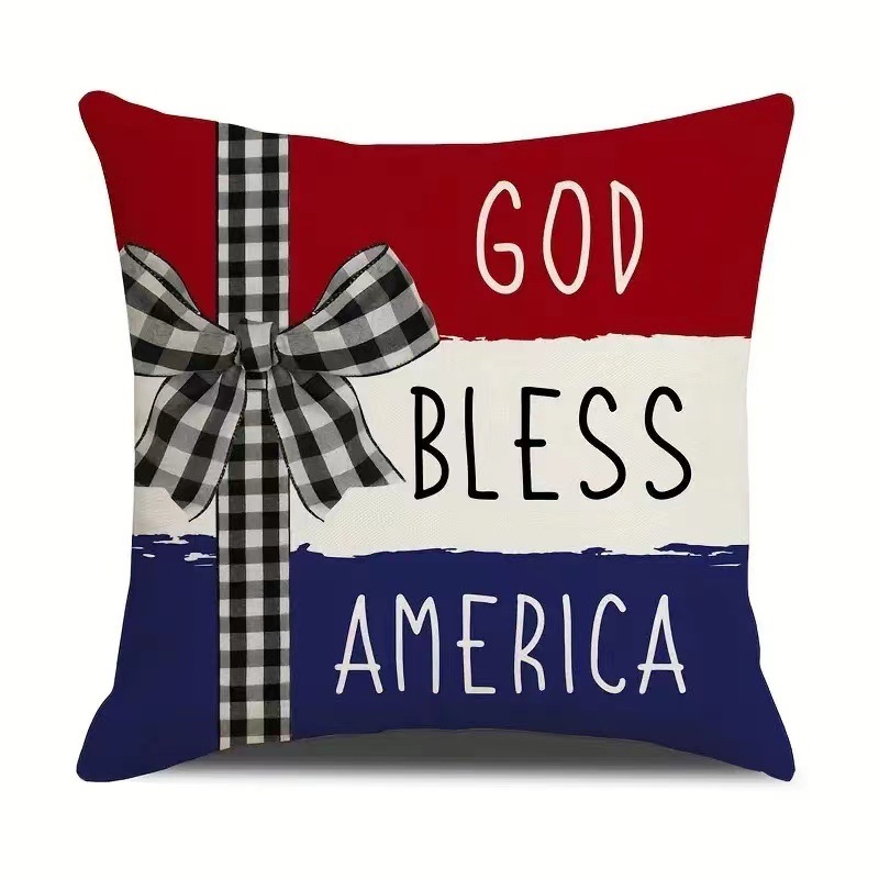 2024 nueva serie de funda de almohada del día de la independencia lino estilo americano funda de almohada cuadrada decoración de atmósfera de vacaciones image 24