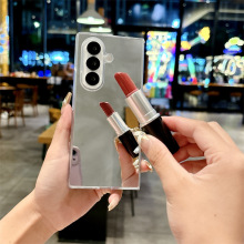 适用三星ZFold7镜面折叠手机壳羽纱冰川纹zfold6/5后盖硬壳保护套