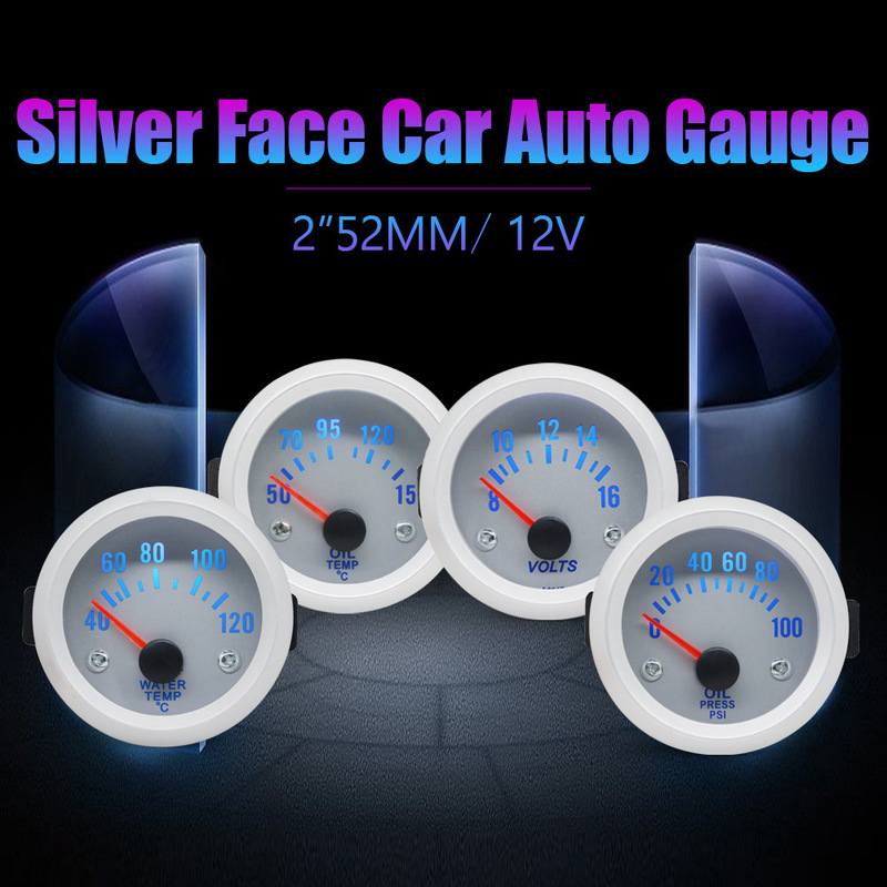 Cross-Border Hot Selling 2-Inch 52mm Silver Surface Car Instrument Modified Car Instrument 12V Turbine Vacuum Water Temperature Oil Cross-Border Hot Selling 2-Inch 52mm Silver Surface Car Instrument Modified Car Instrument 12V Turbine Vacuum Water Temperature Oil