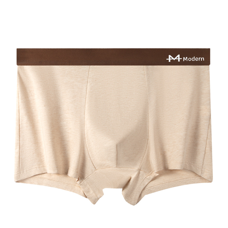 Ropa interior de hombre puro algodón transpirable a rayas color natural algodón que absorbe la humedad entrepierna inferior saludable sin teñir pantalones cuadrangulares para hombres