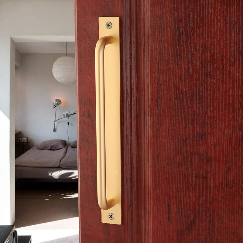 Hole-free wooden door handles, window doors, balcony sliding doors, aluminum alloy push-pull, built-in handles, light luxury wardrobe, window knobs