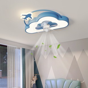 New Children's Lamp Fan Lamp Cartoon Mickey Personalized Clouds Silent Fan Integrated Boys' and Girls' Bedroom Ceiling Lamp
