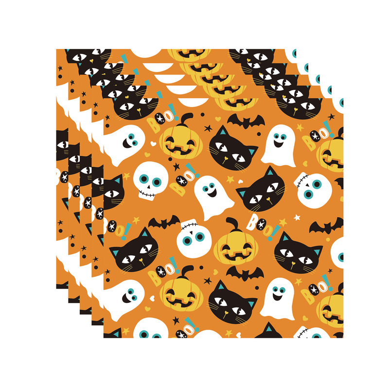 ハロウィン黒猫カボチャゴーストテーマホリデー使い捨て紙ディナープレート紙コップティッシュパーティー誕生日用品|undefined