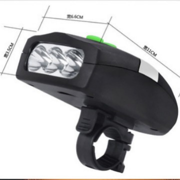 Bocina de bicicleta con lámpara de bicicletas de montaña faro bocina campana electrónica LED linterna accesorios de equipo de bicicleta