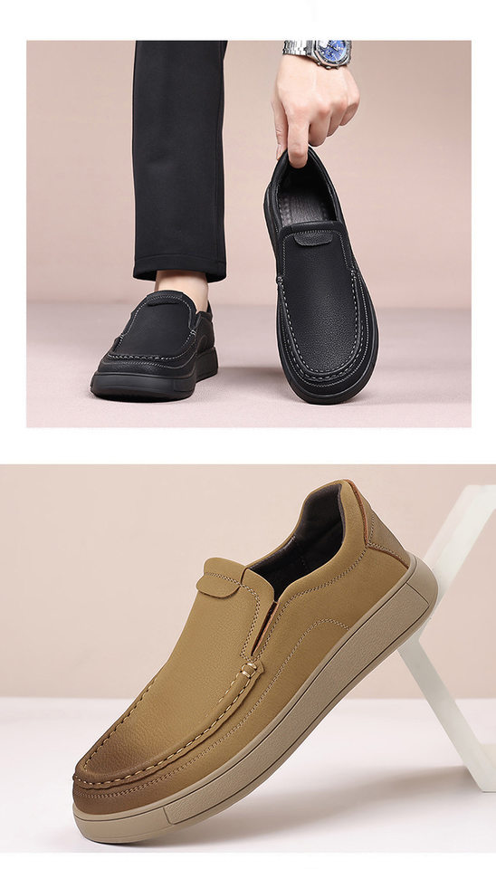 Giày da nam cổ thấp buộc dây phong cách Anh, đế bằng thoáng khí — 7706 bộ giày lười màu kaki, 7706 bộ giày lười màu đen, 7706 kaki, 7706 màu đen chi tiết 19
