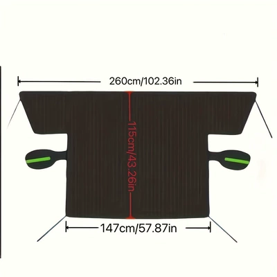 Car snow shield: sunshade, thickened windscreen, anti-freeze magnetic