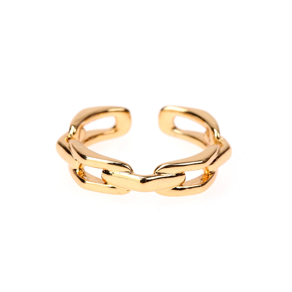 Simple Irregular Cross Chain Ring display picture 12