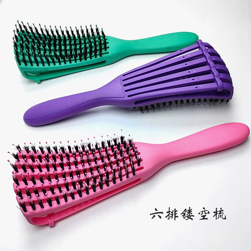 亚马逊六爪梳头皮按摩顺发梳防静电蓬松造型美发梳透气排骨梳批发|undefined