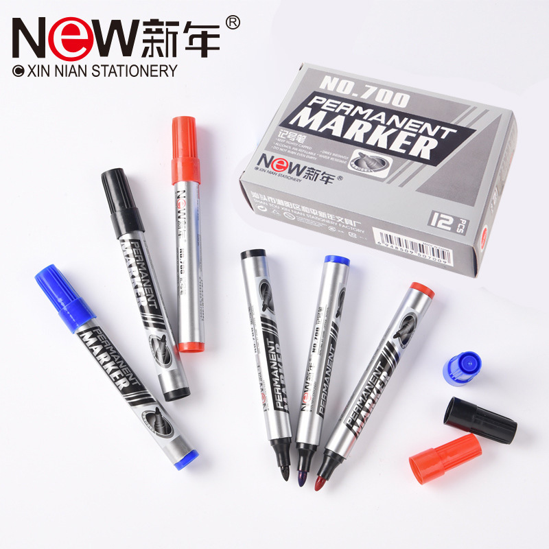 Pluma de marcado pluma de cabeza grande pluma aceitosa de logística expresa 10 Paquete Impermeable de secado rápido pluma de marcado de gran capacidad no borrable