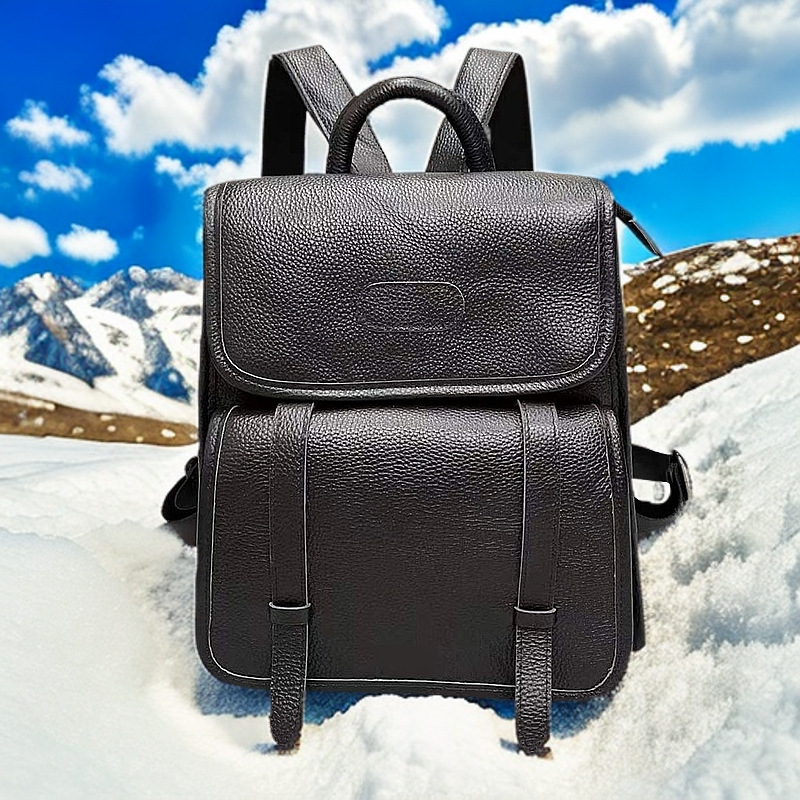 Backpack, Cowhide Women's Bag, Black Casual Shoulder Bag, Backpack, Backpack, Backpack_voghion.com