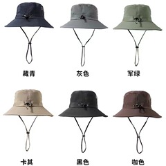 夏の日焼け止め登山漁師帽女性屋外大つば徒歩日除け釣り帽大頭囲西部カウボーイ帽男
