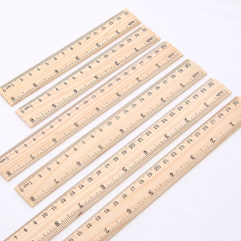 無垢材カラー片面両面目盛り付き15cm20cm30cm木製定規学生文具直定規卸売|undefined