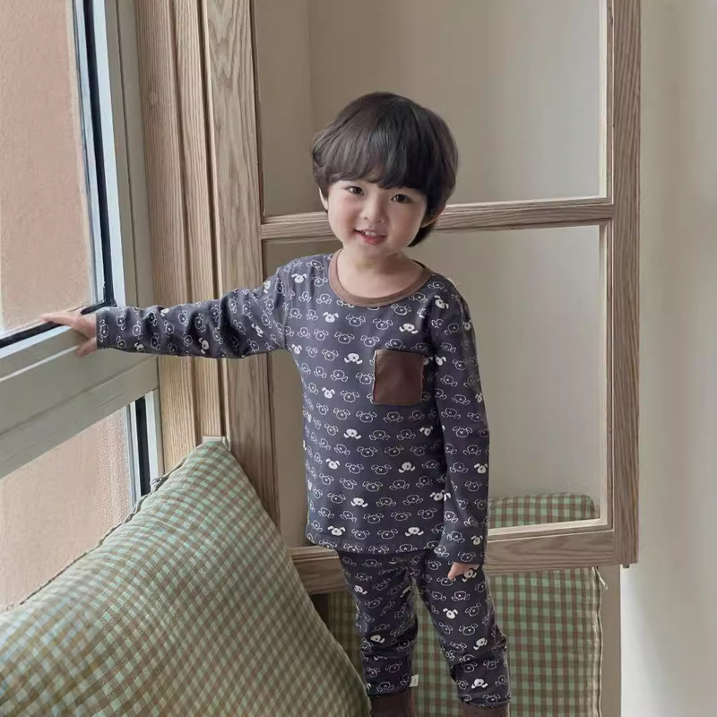 Anmeiya Big Kidsren's Boneless Lycra Intimates Set Kidsren's Pajamas Boys and Girls Autumn Clothes and Long Pants Two Pieces Manufacturer Anmeiya Big Kidsren's Boneless Lycra Intimates Set Kidsren's Pajamas Boys and Girls Autumn Clothes and Long Pants Two Pieces Manufacturer