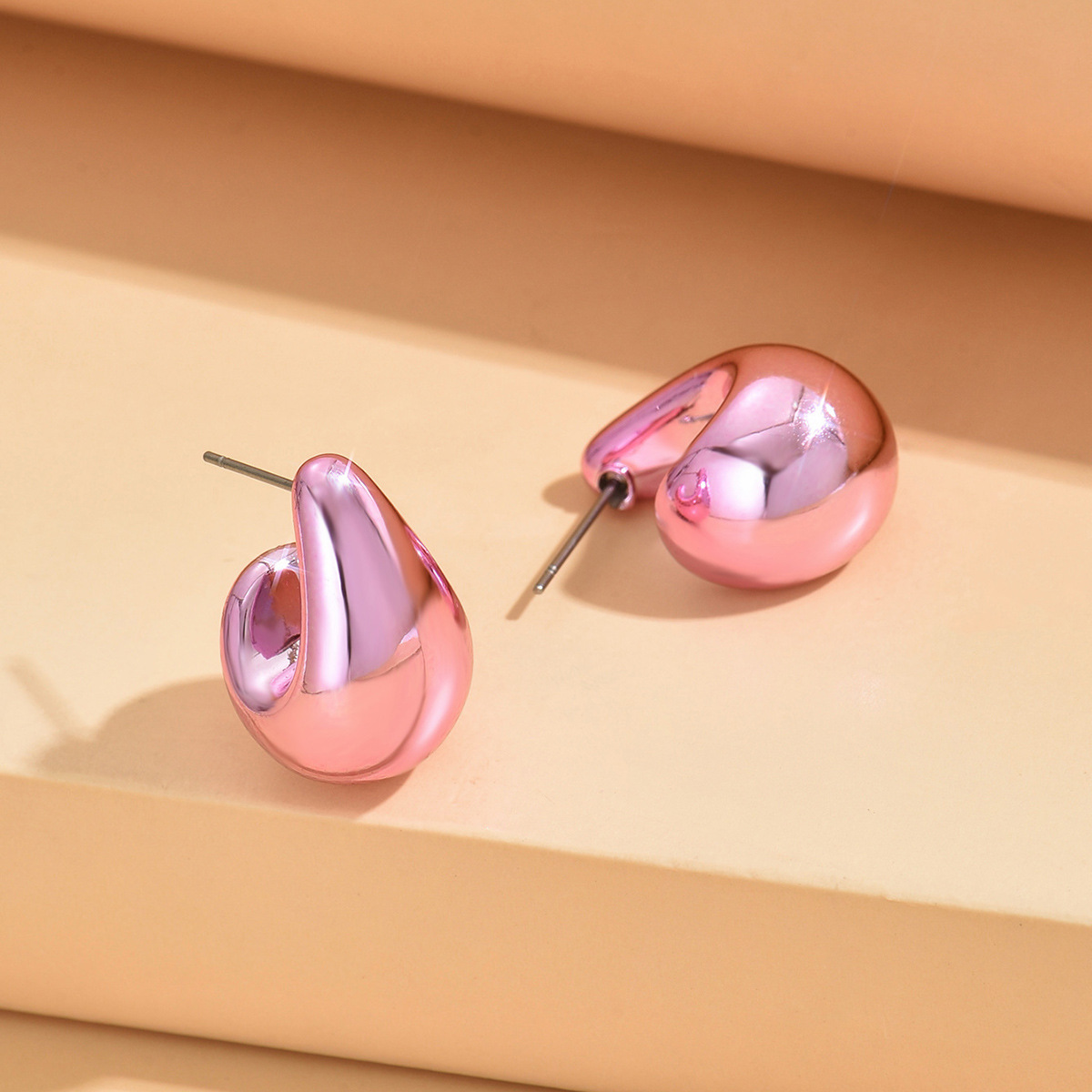 1 Pair Simple Style Classic Style Water Droplets Plating Arylic Ear Studs display picture 6