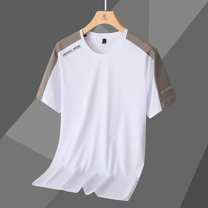 New Ice Silk Outdoor Quick-drying Clothes Women's Short-sleeved T-shirt Summer Big Sports Leisure Thin Men's Running Fitness Clothes