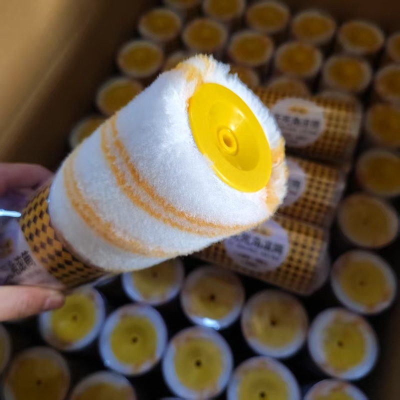 9inch 錫福材 ダブルイエローストリップローラーブラシ ローラーラテックス塗料ペイントコーティングローラーブラシ塗装ツール 環境に優しい塗装|undefined
