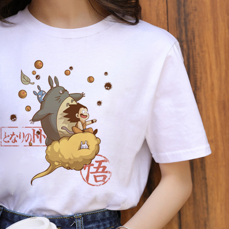 宫崎骏龙猫动漫系列印花 跨境新款大码男女款短袖Anime T-shirt