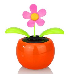 Solar Energy Sunflower Apple Flower Swivel Creative Ornament Red Car Interior Car Ornament Accessory Car Use Wang Jin
