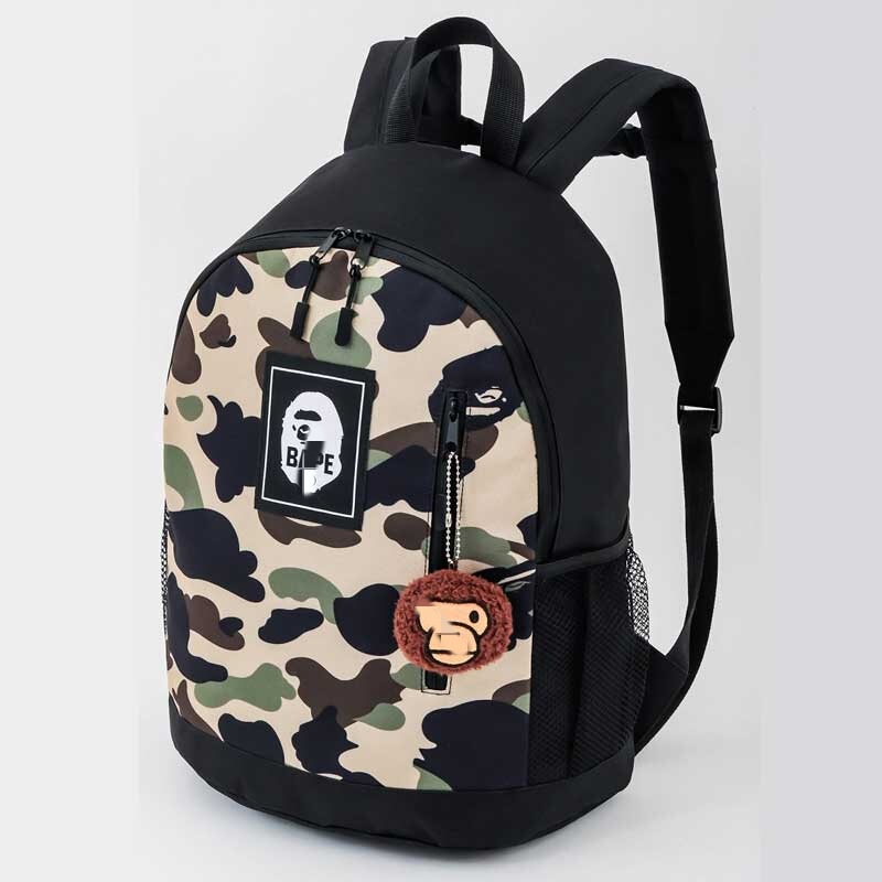 Japanese magazine New BAPE ape youth camouflage waterproof backpack doll cute schoolbag in stock