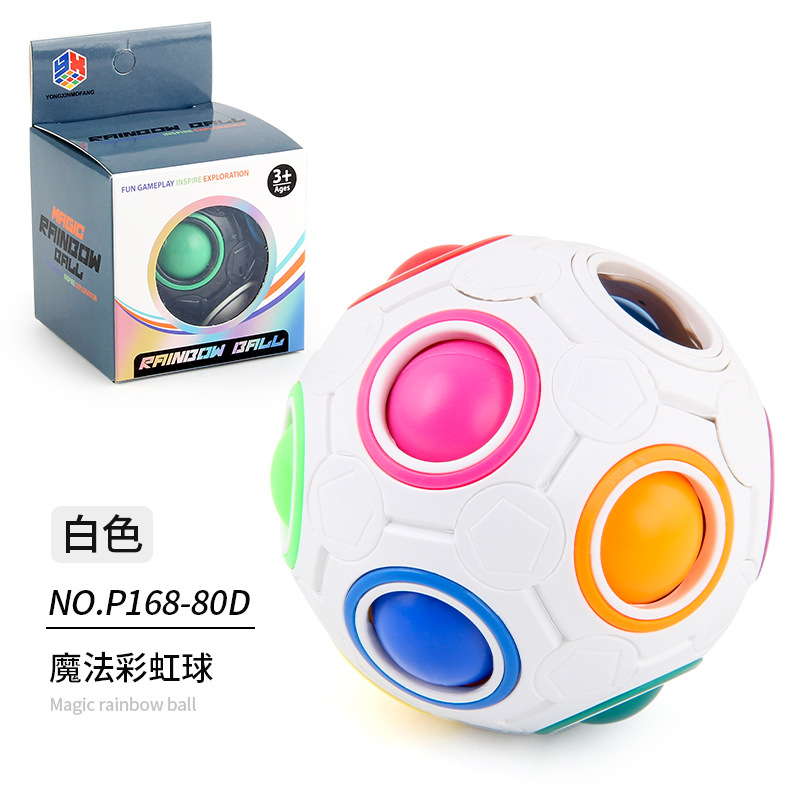 Transfronterizo de Amazon Rainbow Ball descompresión giroscopio giratorio educativo para niños redondo de doce hoyos color mezclado BOLA MÁGICA juguete
