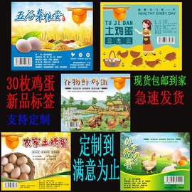 30枚20枚鸡蛋标签农家土鸡蛋绿壳鸡蛋新款鸡蛋商标广告海报印制