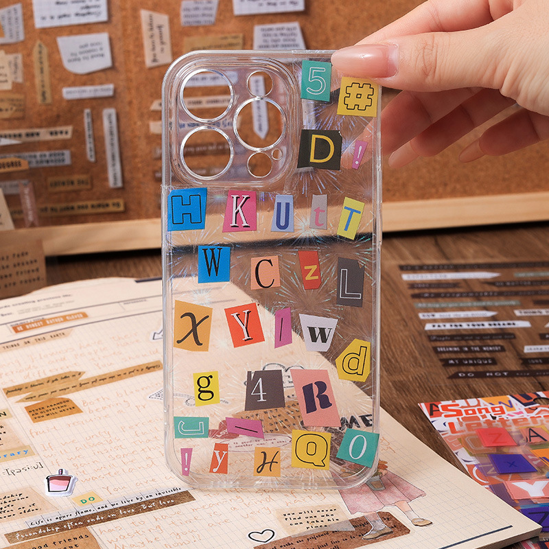 Inglés rima corta transparente pegatinas impermeables para mascotas diy diario de mano pegatinas decorativas transfronterizas pegatinas del departamento de frases inglesas