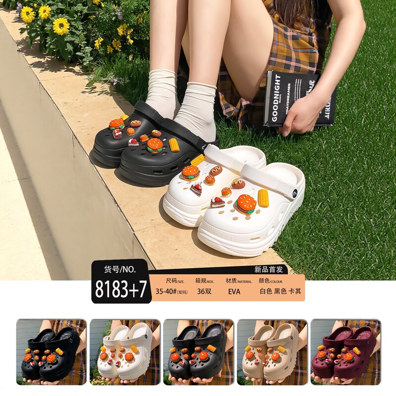 Women's EVA thick-soled summer outdoor non-slip closed-toe clogs, fashionable and versatile beach shoes Women's EVA thick-soled summer outdoor non-slip closed-toe clogs, fashionable and versatile beach shoes