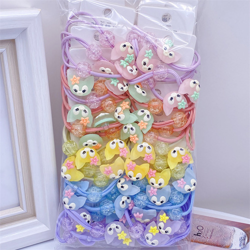 20 Korean version of cute cartoon milk tea color card hair bands spring color rubber bands wholesale from supermarket 2 yuan store