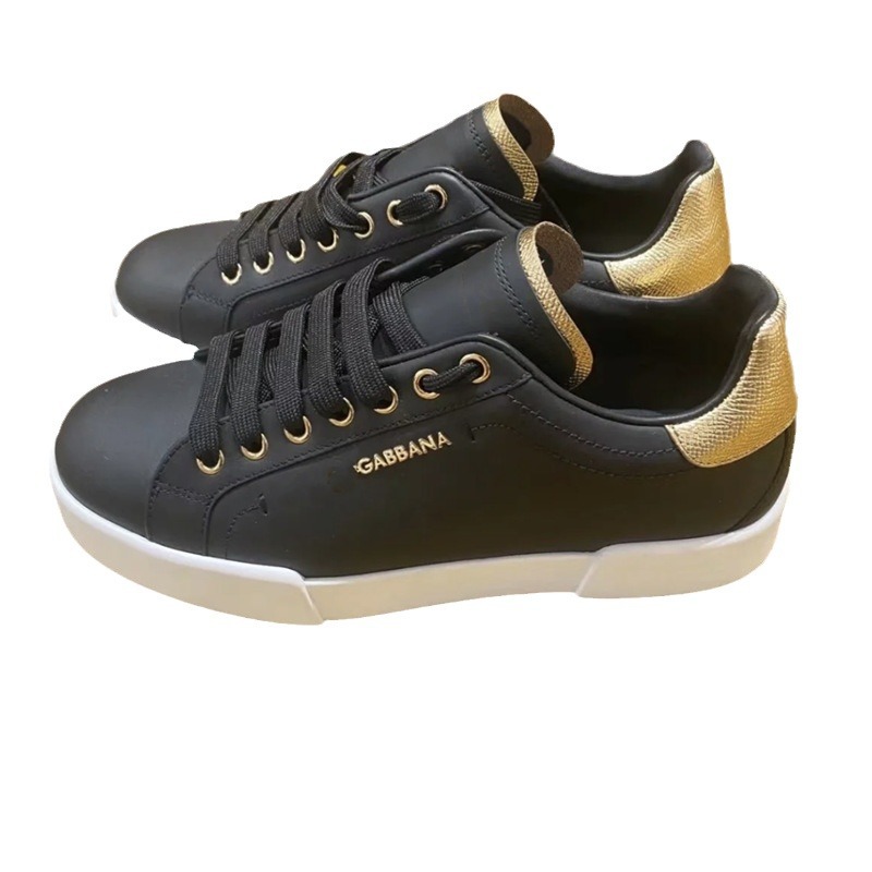 De gama alta de lujo D de cuero genuino de los hombres de moda DG deportes zapatillas de deporte casuales zapatos bajos de los hombres de comercio exterior zapatos de cuero de las mujeres de moda
