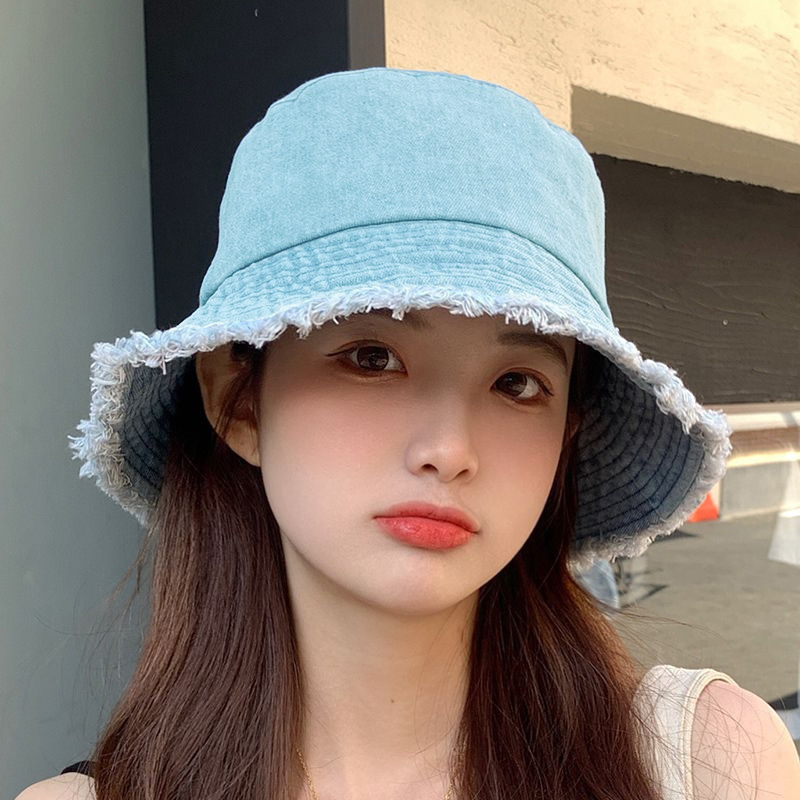 盆帽牛仔帽子女渔夫帽遮阳防晒帽韩版潮太阳帽遮脸百搭潮牌显脸小|undefined