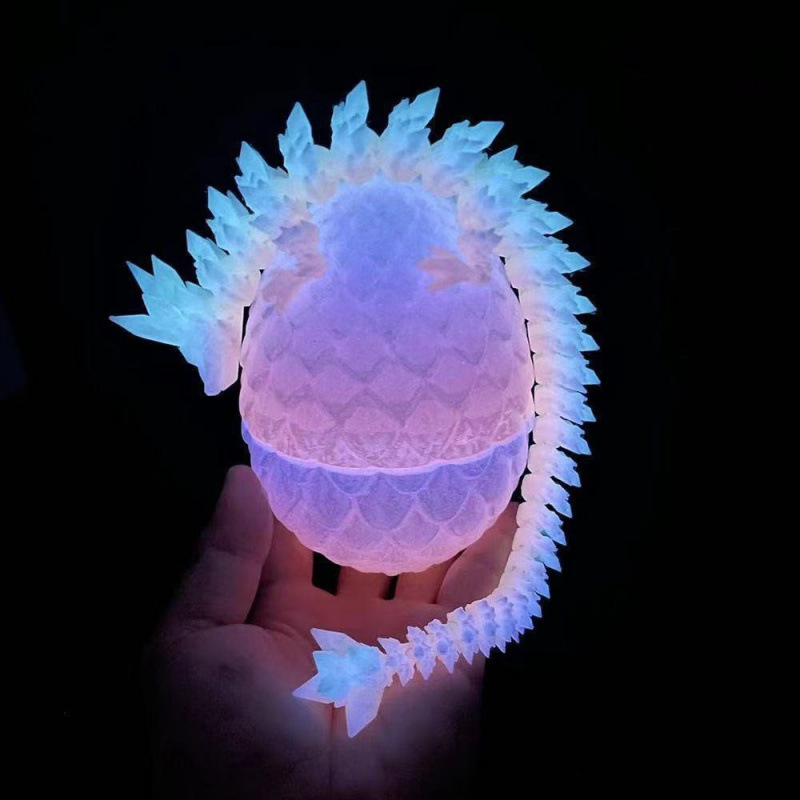 3D プリント発光クリスタルドラゴン中国のドラゴンの卵クリエイティブ手作りおもちゃフル関節可動発光装飾品おもちゃ|undefined
