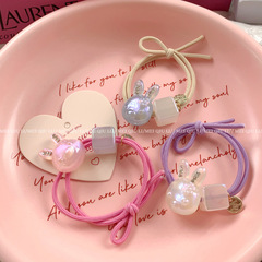 夏日新款果凍漸變色卡通小兔皮筋頭繩 甜美可愛扎馬尾高彈力發繩