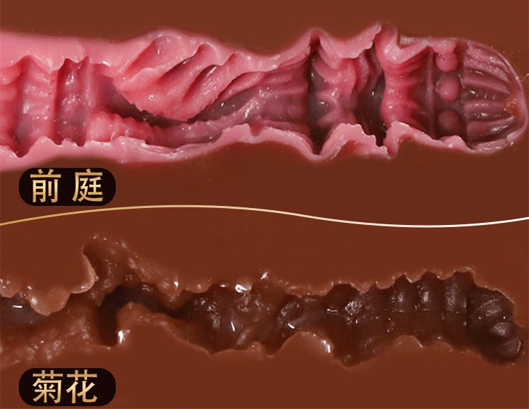 Jiuai Manual Male Masturbator Cup with TPE Inverted Mold Design, Brown — detail image 9