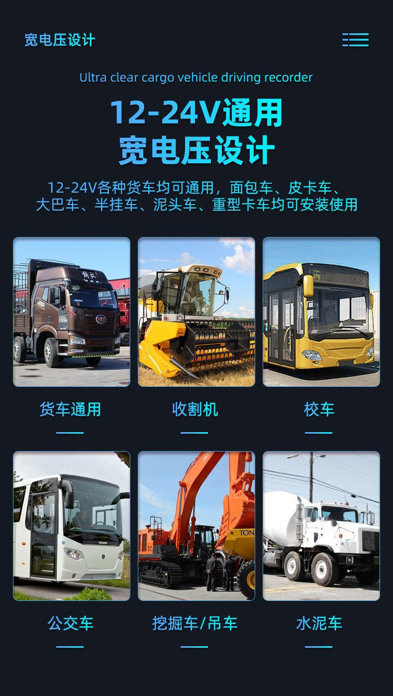 7inch In-Car 4-Channel All-In-One Display Monitor 10inch Truck 4-Channel High-Definition Video Mp5 Truck Recorder